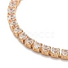 Brass Pave Clear Cubic Zirconia Flat Round Box Chain Slider Bracelets BJEW-YWC0002-12A-G-2