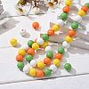 160Pcs 4 Colors Farmhouse Country and Rustic Style Painted Natural Wood Beads WOOD-LS0001-01K-5