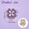 Cubic Zirconia Clover Brooch Pin JBR105D-3