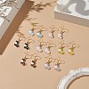 7 Pair 7 Color Alloy Enamel Cow Dangle Earrings EJEW-JE05156-2