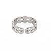 304 Stainless Steel Oval Wrap Open Cuff Ring for Women RJEW-S405-163P-2