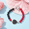 Alloy Enamel Heart Link Bracelet BJEW-JB09999-01-3