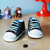  150Pcs 3 Colors Nylon Detachable Blank Shoelace Buckle Clips FIND-NB0004-21-7