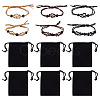 Fashewelry 6Pcs Adjustable Braided Waxed Polyester Cord Macrame Pouch Bracelet Making BJEW-FW0001-05-2