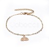 Brass Charm Bracelets BJEW-JB04322-01-1