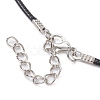 Glass Heart Pendant Necklaces NJEW-JN04476-01-5