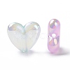 UV Plating Rainbow Iridescent Luminous Acrylic Beads OACR-E010-10-3