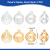 Unicraftale 12Pcs 6 Style 304 Stainless Steel Charms STAS-UN0034-51-5
