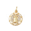 Brass Micro Pave Clear Cubic Zirconia Pendants KK-E111-31I-G-1