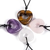 Natural Mixed Stone Pendant Necklaces NJEW-K268-01-1