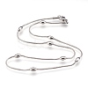 Non-Tarnish 304 Stainless Steel Snake Chain Necklaces NJEW-G313-15P-1