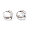 Tarnish Resistant 304 Stainless Steel Huggie Hoop Earrings Findings STAS-I167-01A-P-1