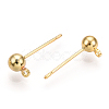 Brass Stud Earring Findings X-KK-I649-10G-NF-3