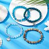 Synthetic Chrysocolla & Quartz Crystal & Glass & Alloy Beads Bracelets BJEW-JB10987-2