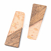 Transparent Resin & Walnut Wood Pendants RESI-S389-040A-B-3