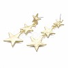 Triple Star Long Dangle Stud Earrings EJEW-N100-002-NR-3