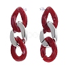 Acrylic & CCB Plastic Curb Chains Dangle Stud Earrings EJEW-JE04240-M-3