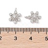 Rhodium Plated 925 Silver Pave Clear Cubic Zirconia Snowflake Charms STER-O006-03P-3