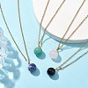 Round Gemstone Pendant Necklaces NJEW-JN04718-02-2