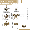 6Pcs 6 Style Insect Theme Tibetan Style Alloy Ceiling Fan Pull Chain Extenders PALLOY-AB00232-2