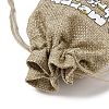 Christmas Printed Burlap Packing Pouches Drawstring Bags ABAG-Q053-02A-03-4