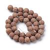 Natural Wood Lace Stone Round Bead Strands G-T055-8mm-06-2