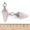 Natural Rose Quartz Faceted Cone Big Pendants G-P552-04P-01-3