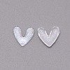3D Heart with Glitter Powder Resin Cabochons MRMJ-TAC0004-26C-1