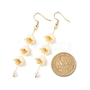 Acrylic Flower with Plastic Pearl Long Dangle Earrings EJEW-JE04941-05-4