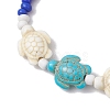 Summer Beach Turtle Synthetic Turquoise & Pearl Bracelet Sets BJEW-JB10347-02-4