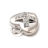 Rack Plating Brass Micro Pave Cubic Zirconia Charms KK-P230-18P-3