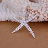 Brass Cubic Zirconia Starfish Pendants KK-BB11655-1