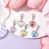 Heart Alloy & Acrylic Pendant Decorations HJEW-JM01642-2