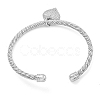 Brass Micro Pave Clear Cubic Zirconia Open Cuff Bangles BJEW-P320-01P-2