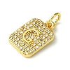 Rack Plating Brass Micro Pave Clear Cubic Zirconia Charms KK-G501-01G-G-2