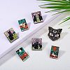 7Pcs 7 Style Alloy Enamel Tarot Brooches JEWB-SZ0001-54-4