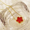 Golden Stainless Steel Flower Pendant Necklaces with Natural Shell for Women RH7292-2-1