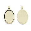 Tibetan Style Alloy Oval Pendant Cabochon Settings TIBEP-5321-AS-FF-1