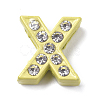 Alloy Rhinestone Slide Charms PALLOY-WH0070-22X-2