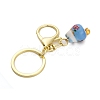 Fortune Cat Porcelain Pendant Keychain KEYC-G064-02C-3