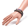 3Pcs 3 Style Heart Natural Purple Mica Stone & Lava Rock & Synthetic Hematite Beaded Stretch Bracelets Set BJEW-JB08736-8