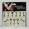 Cool Body Art Mixed Skeleton Key Shapes Removable Fake Temporary Tattoos Paper Stickers AJEW-O006-14-1