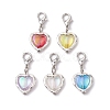 Heart Alloy & Acrylic Pendant Decorations HJEW-JM01642-1