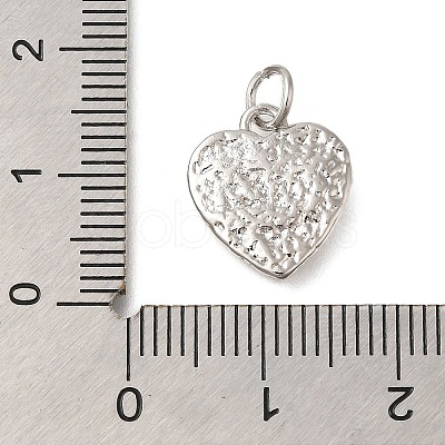 Texture Heart Rack Plating Brass Pendants Charms KK-I716-10P-1