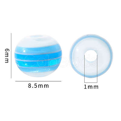 50Pcs Transparent Stripe Resin Beads RESI-YW0001-02E-1