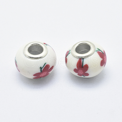 Handmade Polymer Clay European Beads CLAY-K002-A49-1