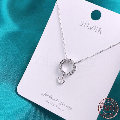 Rhodium Plated 925 Sterling Silver Pendant Necklaces NJEW-BB34953-1