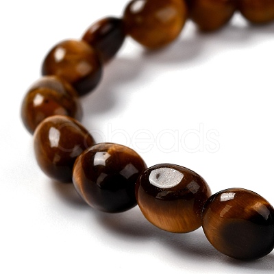 Natural Tiger Eye Beaded Stretch Bracelets BJEW-F414-02B-01-1