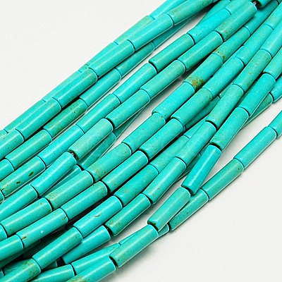 1 Strand Column Synthetic Turquoise Beads Strands X-TURQ-G120-4x13mm-15-1