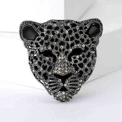 Head of Leopard Rhinestone Pins PW-WG22730-03-1